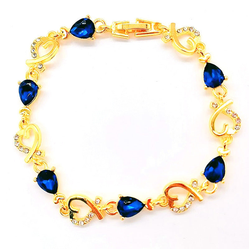 Womens Elegant Hollow Flower Bracelet Rhinestone Inlay Alloy Bangle for Wedding Party Jewelry Geometric Shape