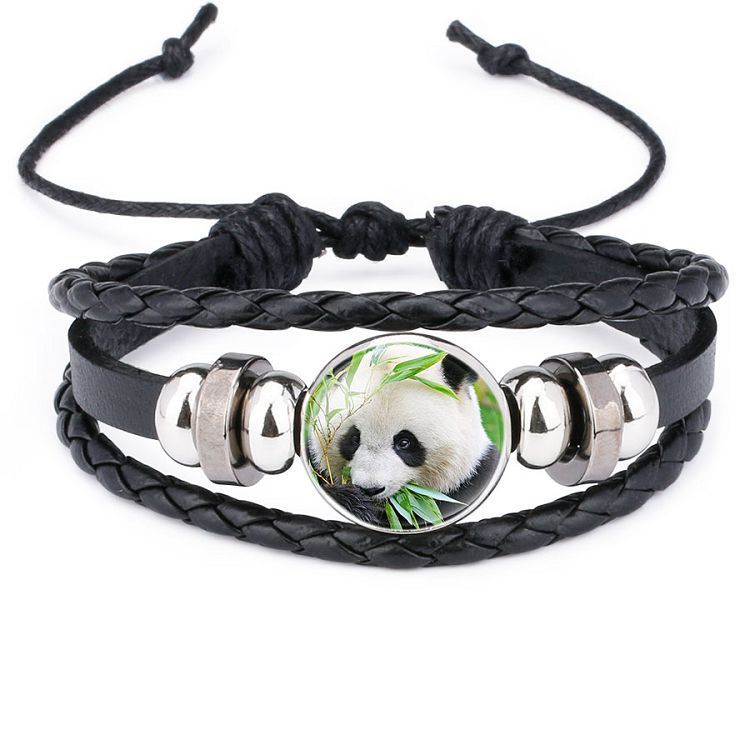 Womens Braided Leather Bracelet With Crystal Inlay Ethnic Style Adjustable Length Glass Bead Jewelry For Women