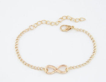 Retro Digital 8 Bracelet Fashion Simple Alloy Plated Thin Chain Bracelet 22.5CM Length And 3CM Width Finish MM
