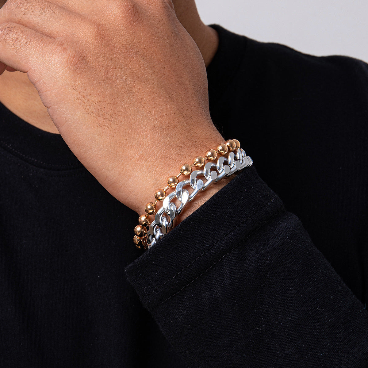 Mens Geometric Bracelet Iron Aluminum Hip Hop Streetwear Fashion Jewelry Gift For Men And Boys Cool Design Now