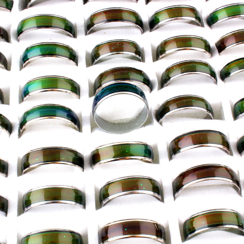 Mood Ring Unisex Color Change Band 6mm Wide Ring Sizes 6 7 8 9 and 10 for Couples Fashion Everyday Wear Trend