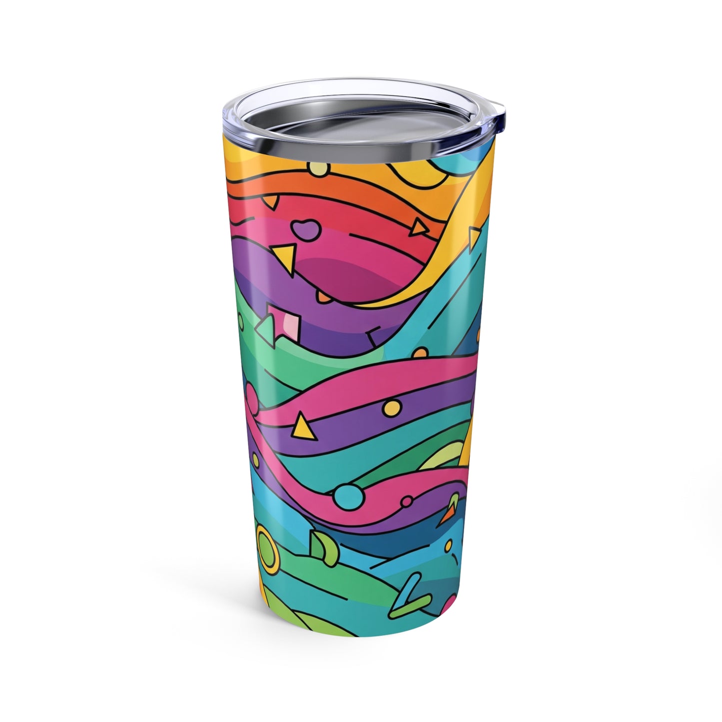 20oz Stainless Steel Tumbler With Double Wall Vacuum Insulation Printed Design Spill Resistant Mug For Hot Or Cold