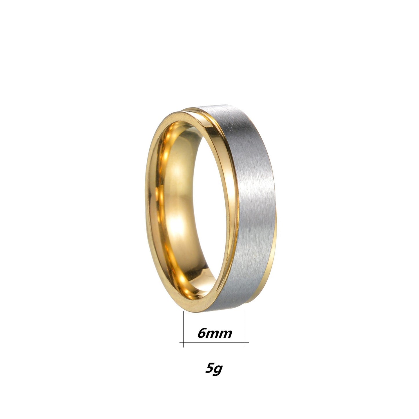 Womens Titanium Steel Ring Gold Matte Finish Electroplated Fade Resistant Simple Geometric Ring Ornament Gift