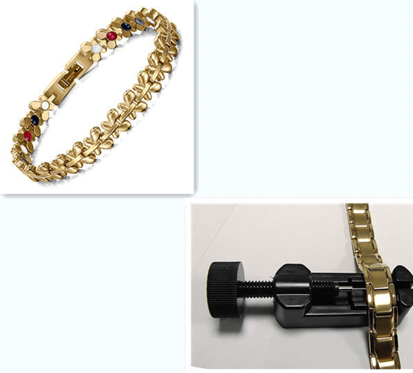 Womens Titanium Steel Magnetic Bracelet Elegant Jewelry Design Four In One Stainless Steel Bracelet Fade Resistant