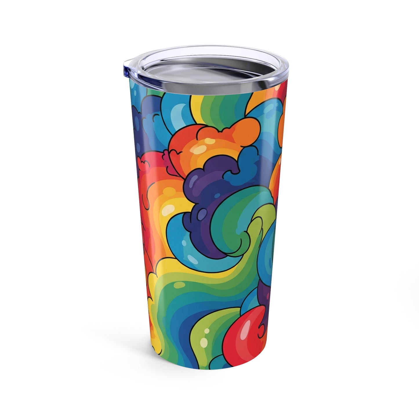 20 Ounce Stainless Steel Tumbler With Printed Pattern Double Wall Vacuum Insulated Spill Resistant Travel Mug