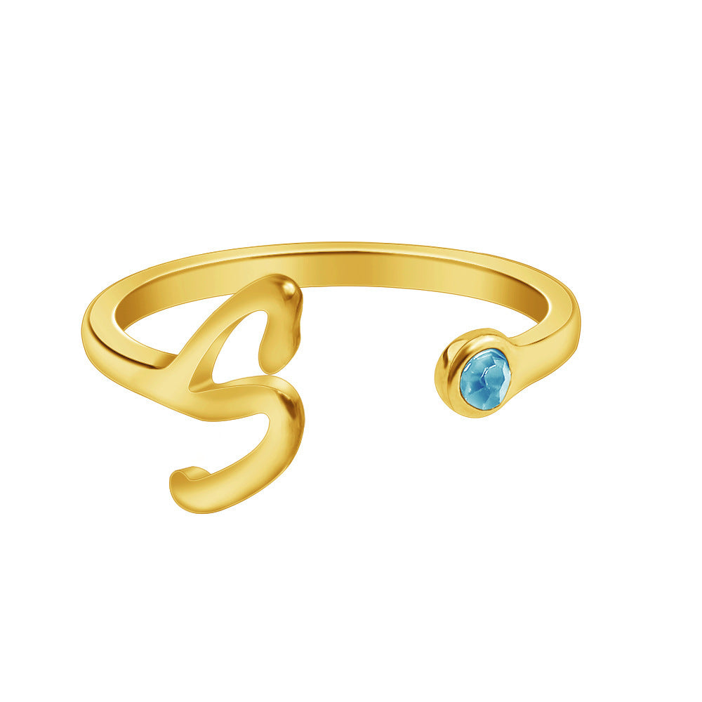 Womens Stainless Steel Initial Letter Ring With Diamond Accent Personalized Fashion Jewelry In Many Colors Now