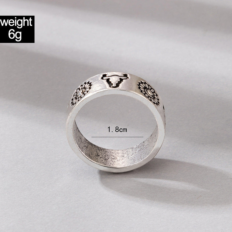 Geometric Aluminum Ring Silver Gold Plated Unisex Band