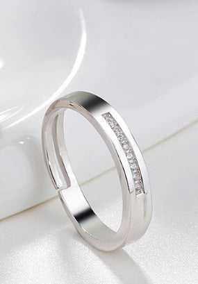 Sterling Silver Adjustable Couple Rings Bow Design Set For Lovers Engagement Wedding Bands Promise Rings For Him And Her
