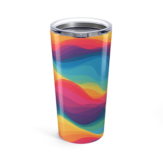 20oz Stainless Steel Tumbler With Vibrant Printed Design Double Wall Insulation Keeps Beverages Hot Or Cold On The