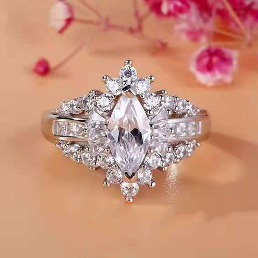 Unisex Constellation Copper Ring With Horse Eye Zircon Inlay Electroplated Three Dimensional Design For Everyday Wear