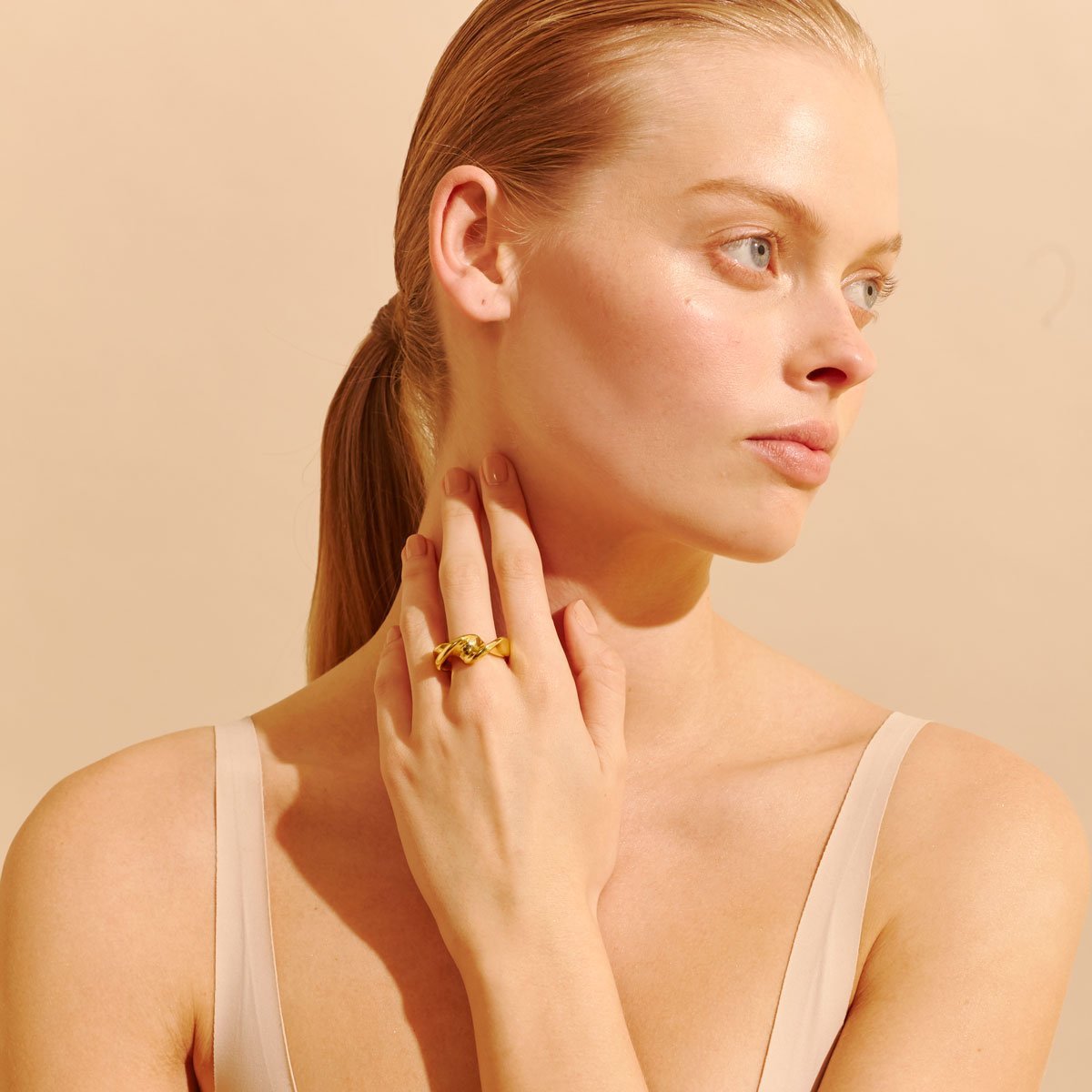 Womens Heart Ring Gold Or Silver Plated Brass Fold Ring