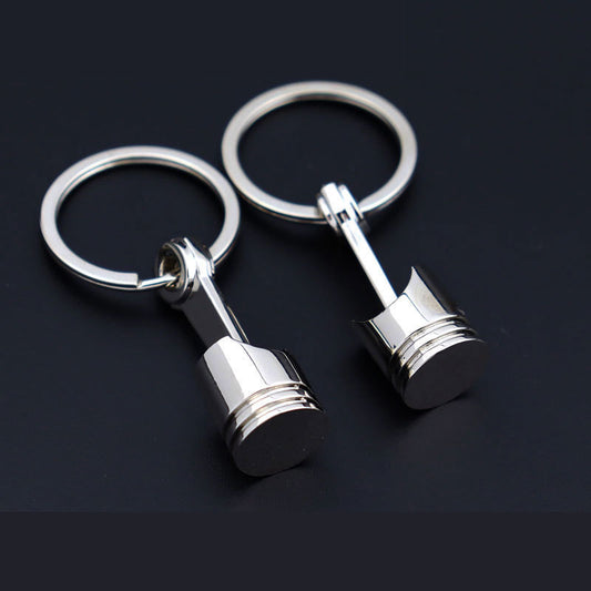 Engine Piston Key Ring Metal Alloy Keychain For Car Enthusiasts Silver Tone Gift For Men And Women Ideal Gift For All