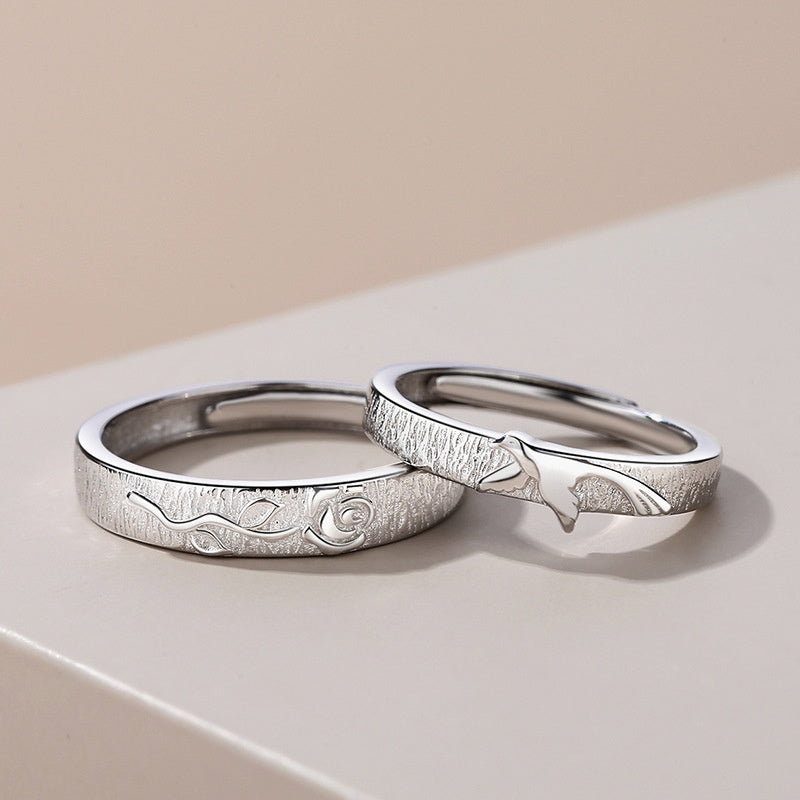 Nightingale Rose Pattern 925 Silver Ring Electroplated High Quality Design For Women And Men Fashion Jewelry Collection