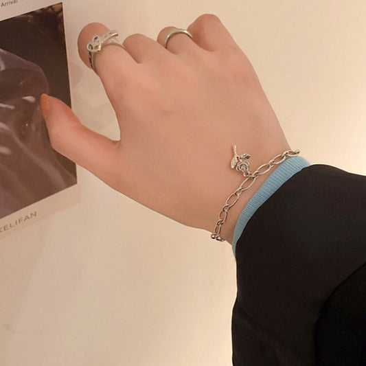 Rose Charm Bracelet For Women And Men Alloy Chain Floral Design With Extender Adjustable Length Elegant Jewelry Gift