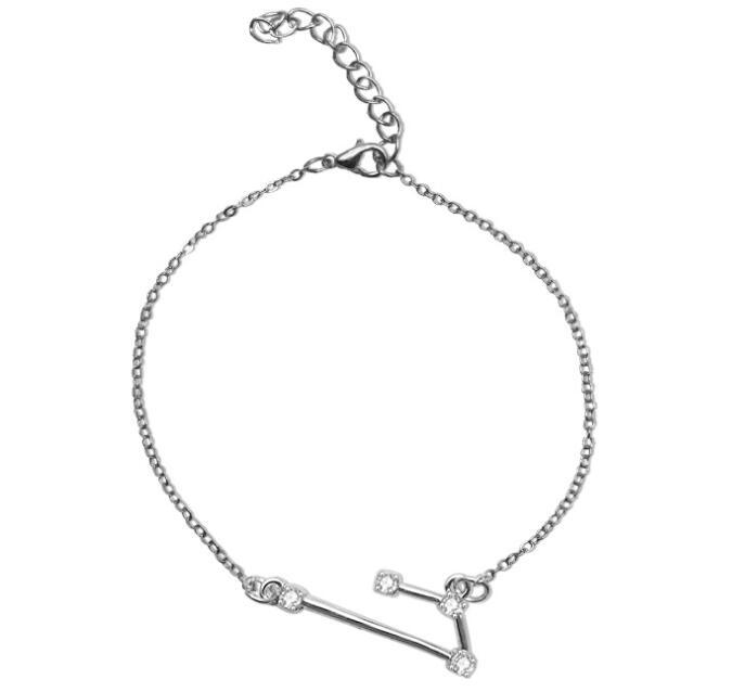 Crystal Constellation Bracelet For Women And Girls Adjustable Length Extender Chain Alloy Charm Everyday Style