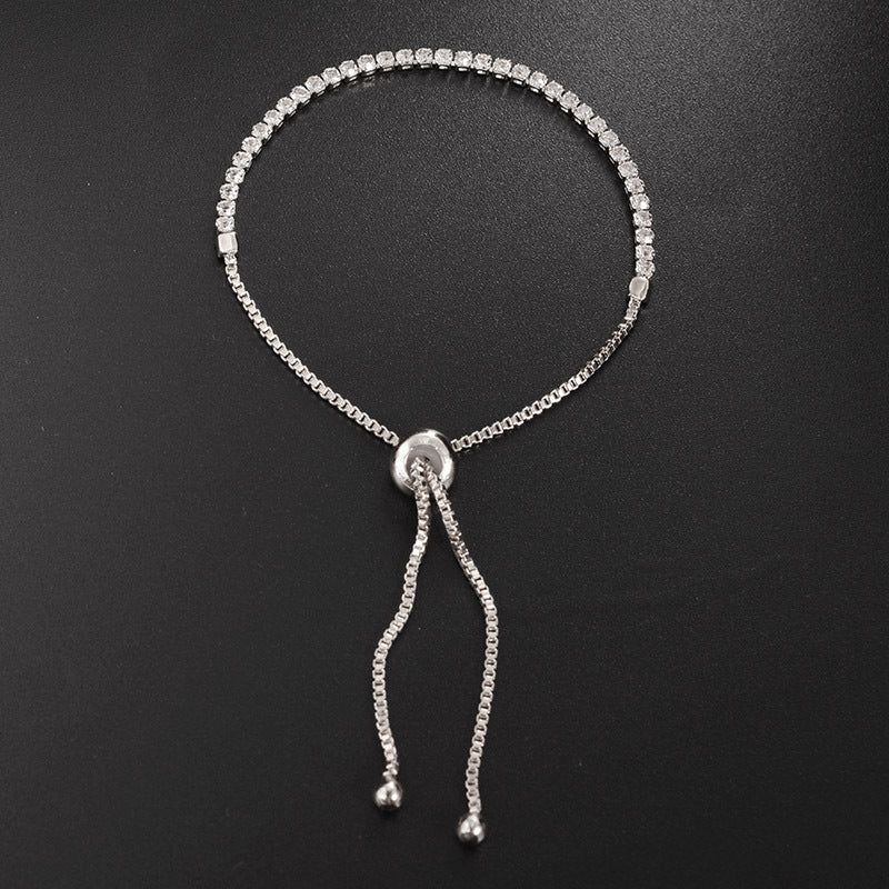 Womens Crystal Bracelet Adjustable Geometric Electroplated Alloy Inlay Gems Jewelry Gifts Europe America Gifts