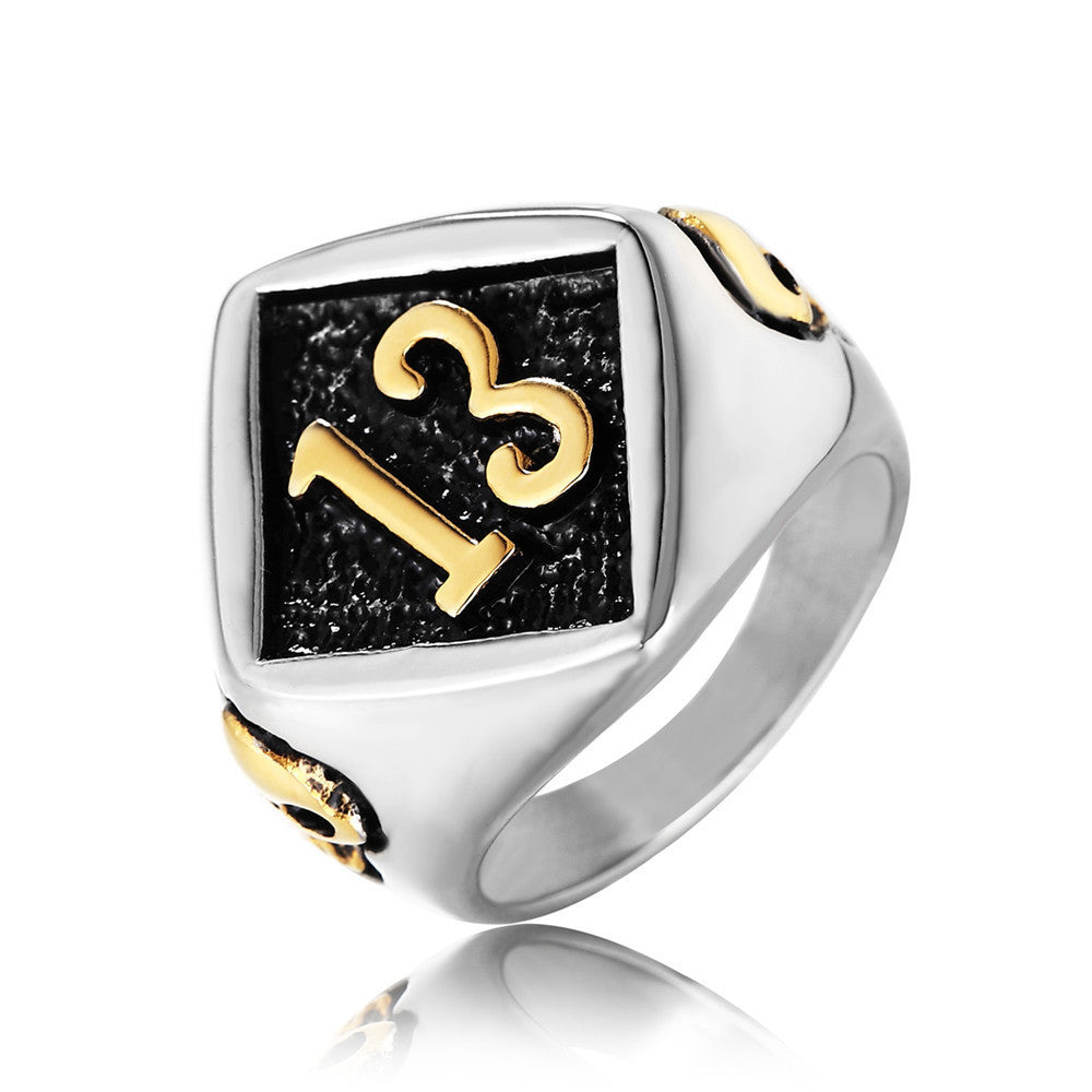 Mens Titanium Steel Skull Ring Vintage Geometric Electroplated Metal Ring Domineering Ghost Head Designer Gift