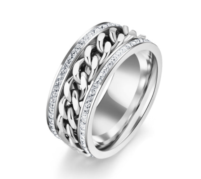 Personalized Unisex Geometric Titanium Steel Ring Rose Gold