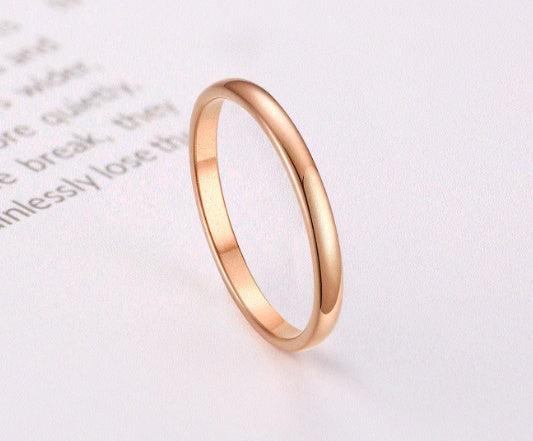 Stainless Steel Ring Minimalist Glossy Band For Everyday
