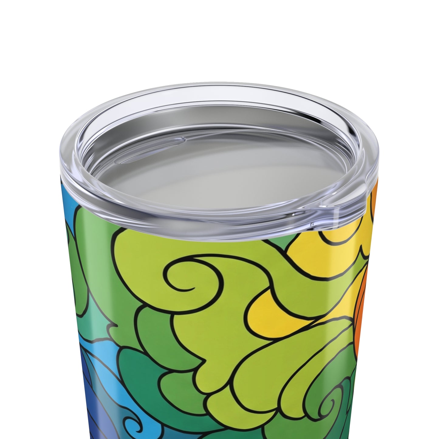 20 Oz Printed Stainless Steel Tumbler With Double Wall Vacuum Insulation Spill Proof Lid For Hot And Cold Drinks