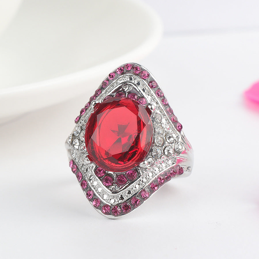 Womens Ruby Ring Size 7 925 Sterling Silver Elegant Design with Sparkling Red Gemstone Jewelry Elegant Everyday Jewelry
