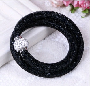Womens Crystal Mesh Bracelet Sparkling Diamond Cut Alloy Bracelet Elegant Fashionable Jewelry Bracelet Special