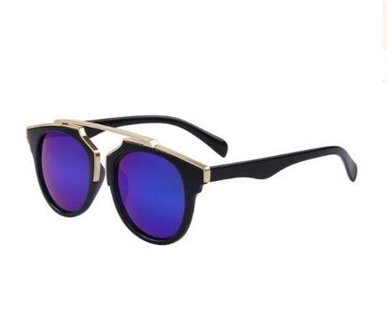 Cat Eye Sunglasses For Women And Men Oval Resin Lens Fashion Eyewear Bright Black Frame Unisex Use Retro Style