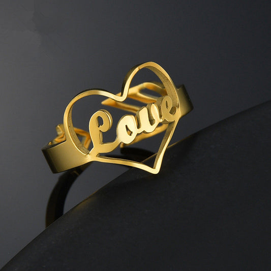 Personalized Stainless Steel Ring Customizable Anniversary Jewelry European Style Gift Packaging For Her Elegant Box