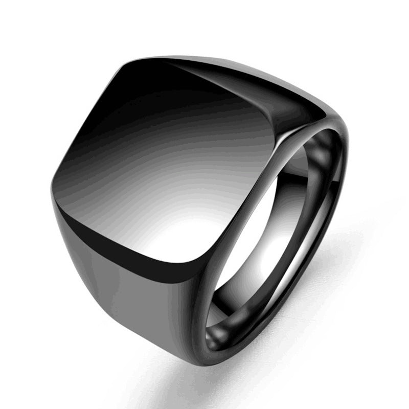 Unisex Stainless Steel Ring Smooth Plain Geometric Band Square Ring Durable Titanium Casting For Everyday Wear