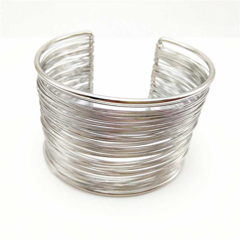 Unisex Open Cuff Bangle Bracelet Geometric Wire Design Adjustable Jewelry Fashion Accessory Gift Idea Everyday