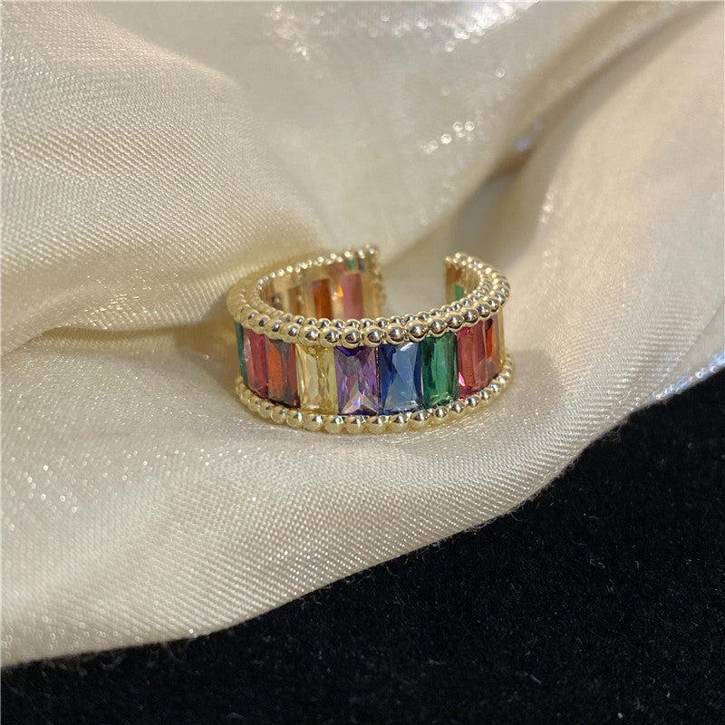 Rainbow Ring For Women Retro Open Copper Adjustable Band Jewelry Classic Style Trendy Gift For Everyday Wear Today