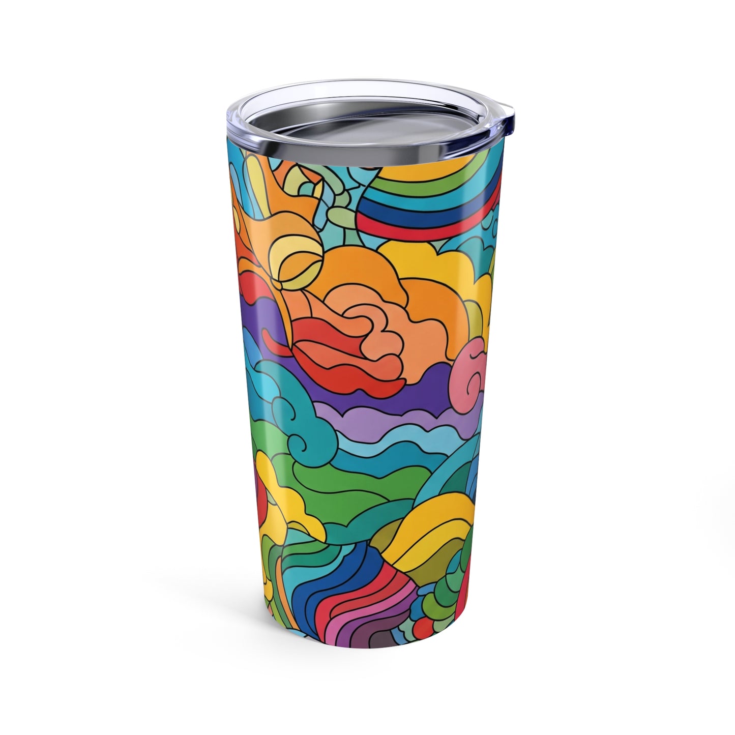 20oz Stainless Steel Travel Mug With Double Wall Vacuum Insulation And Spill Resistant Lid Printed Design