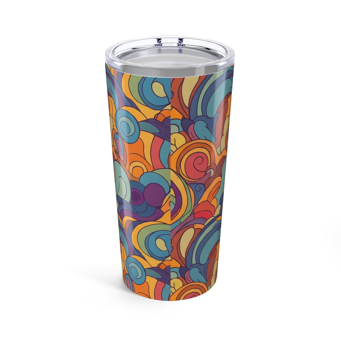 20 Ounce Stainless Steel Tumbler With Printed Pattern Double Wall Insulation Spill Resistant Thermal Cup