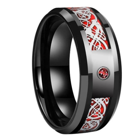 Unisex Luminous Ring In Red Purple Green Blue Tungsten Stainless Steel Jewelry With Durable Night Glow For Daily Use