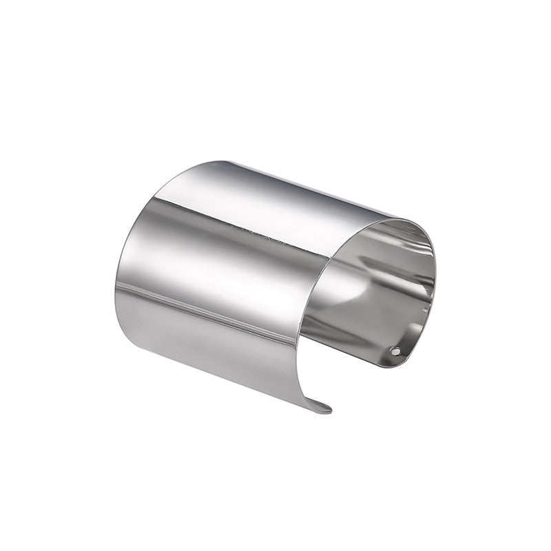 Womens Wide Metal Bracelet Electroplated Alloy Fashion Accessory Simple Design Bracelet Stylish Everyday Wear