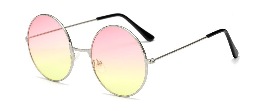 Vintage Round Sunglasses Circle Frame AC Lenses Trendy Metal Eyewear Sun Shielding Glasses Fashion Accessories