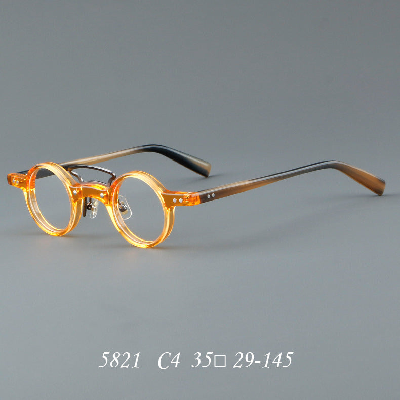 Round Rim Glasses Small Frame AC Lenses Retro Style Inspired by Literature and Art Hong Kong Fashion 1920 1980