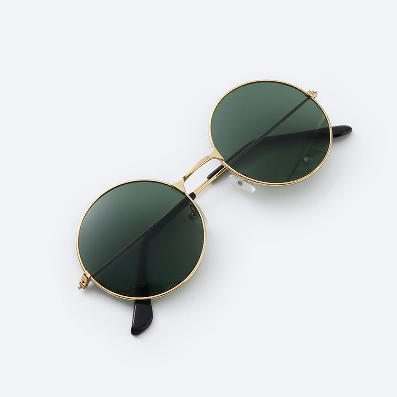 Mens Round Sunglasses With Metal Frame Trendy Fashion Eyewear Sun Protection For Driving Outdoor Sports Travel Fishing