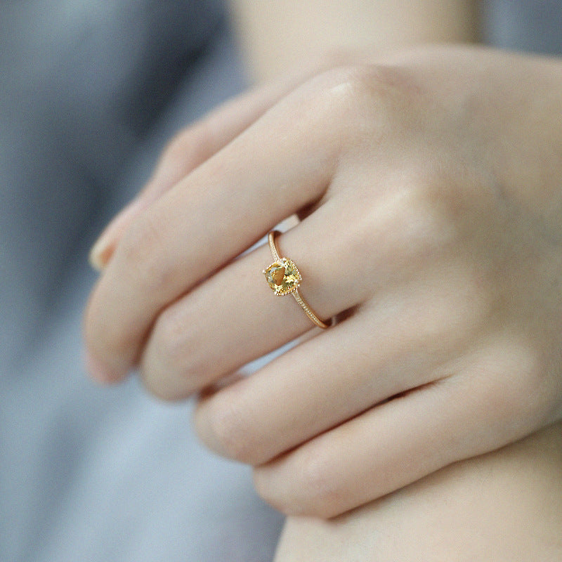 Womens Fashion Ring Gold Plated Square Ring Index Finger Silver Base Metal Simple Design Jewelry Everyday Wear