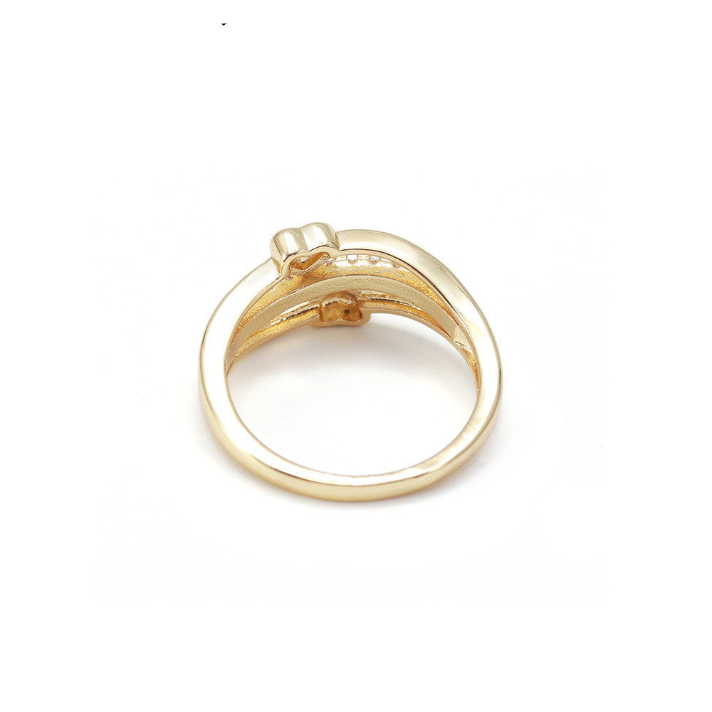 Geometric Copper Ring Electroplated Gold Jewelry Fashion