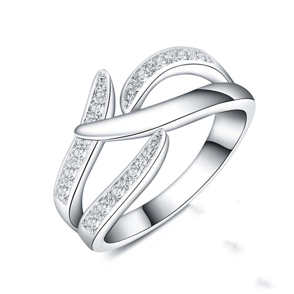 Exotic Silver Plated Copper Ring With Alloy Inlaid Gemstones Hypoallergenic For Women Gift For Special Occasions