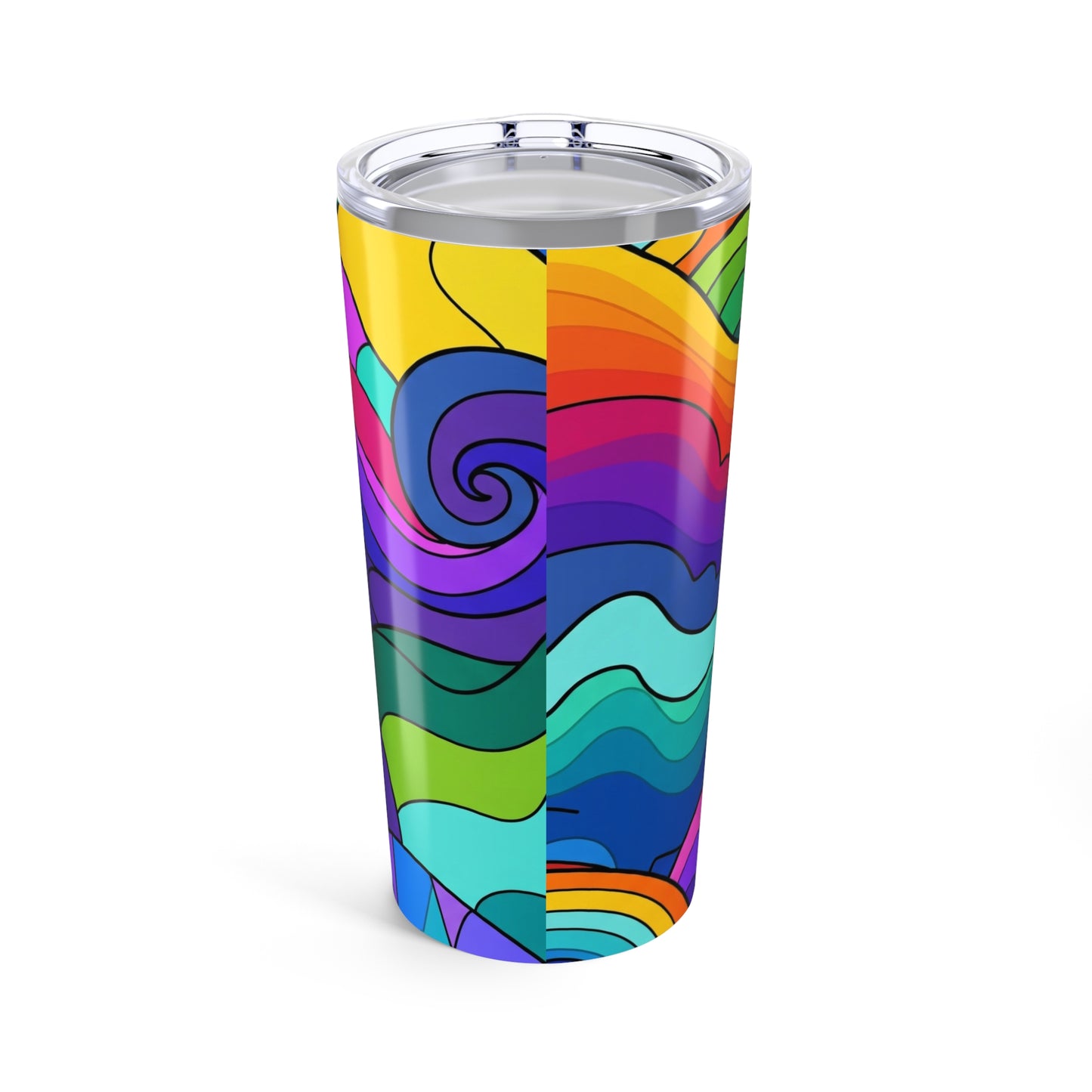 20oz Stainless Steel Tumbler With Printed Design Double Wall Vacuum Insulated Leak Proof Thermal Coffee Mug Durable