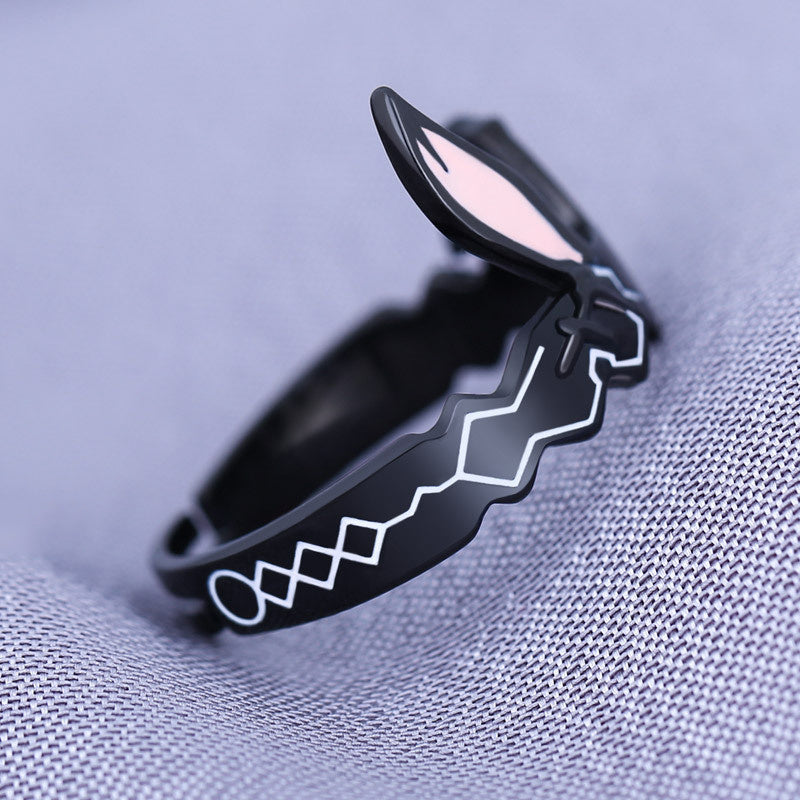 Cartoon Animal Zodiac Sign Ring Open Mouth Electroplated Copper Ring Cartoon Character Modeling Jewelry Ring for Men and Women