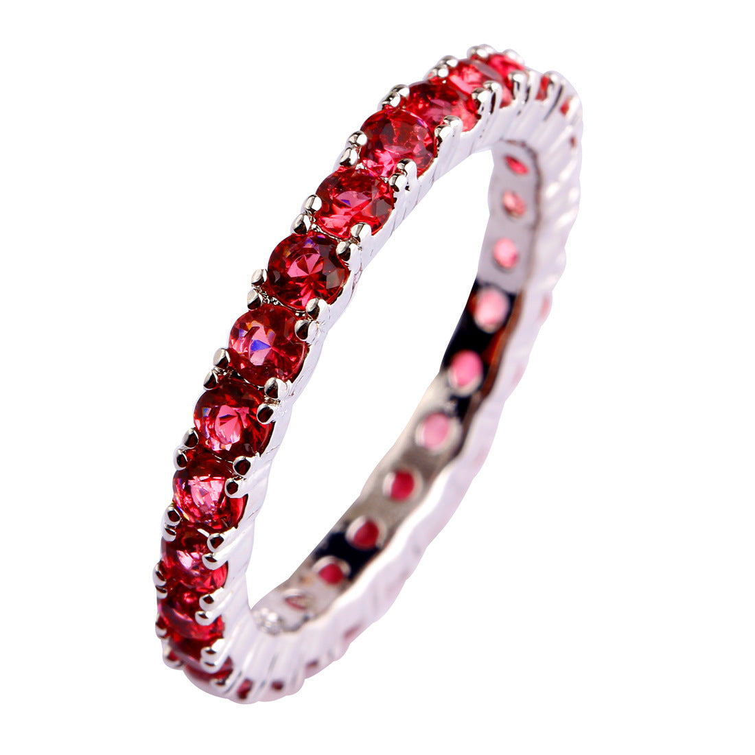 Green Blue Quartz Gemstone Ring Platinum Plated Copper