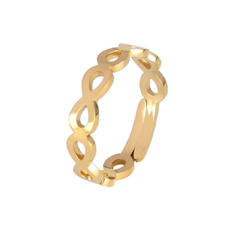 Stainless Steel Geometric Ring Natural Style Women Gold Silver Trendy Fashion Hip Hop Minimal Jewelry Timeless