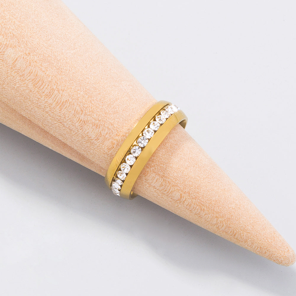 Adjustable Copper Zircon Ring For Women Jewelry Gift