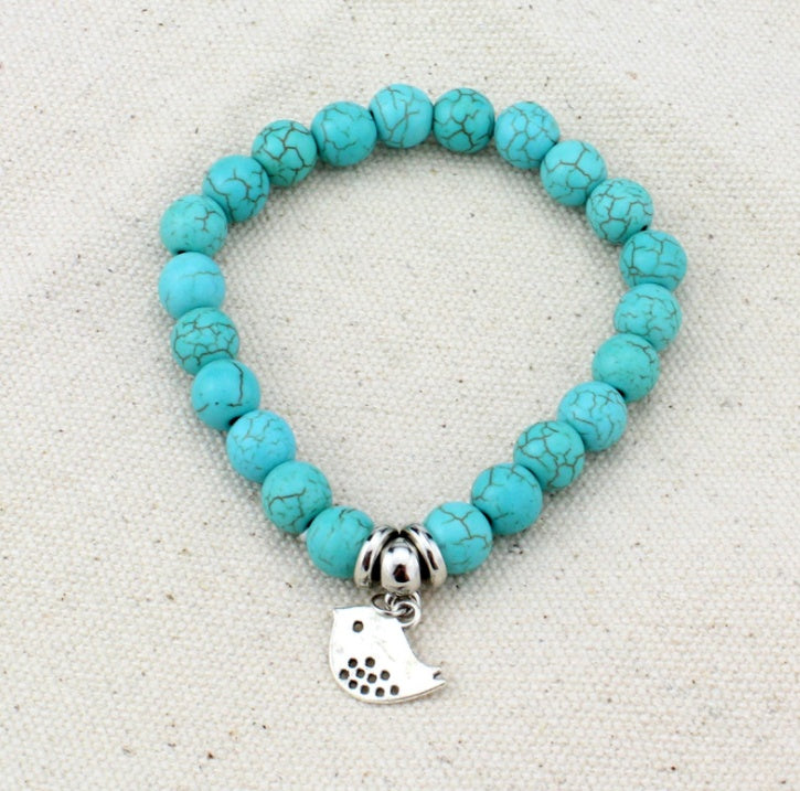 Turquoise Teardrop Alloy Bangle Bracelet For Women Fashion