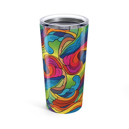 20oz Stainless Steel Tumbler With Printed Design Double Wall Vacuum Insulated Spill Resistant Thermal Beverage