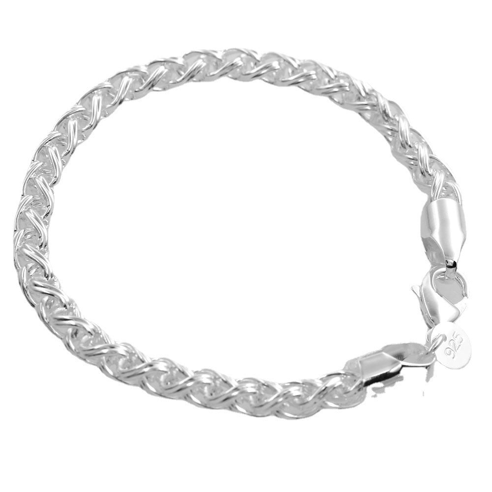 Unisex Wave Bracelet Silver Plated Copper Bangle With Unique Twist Circle Design Jewelry Fashion Accessory Kit