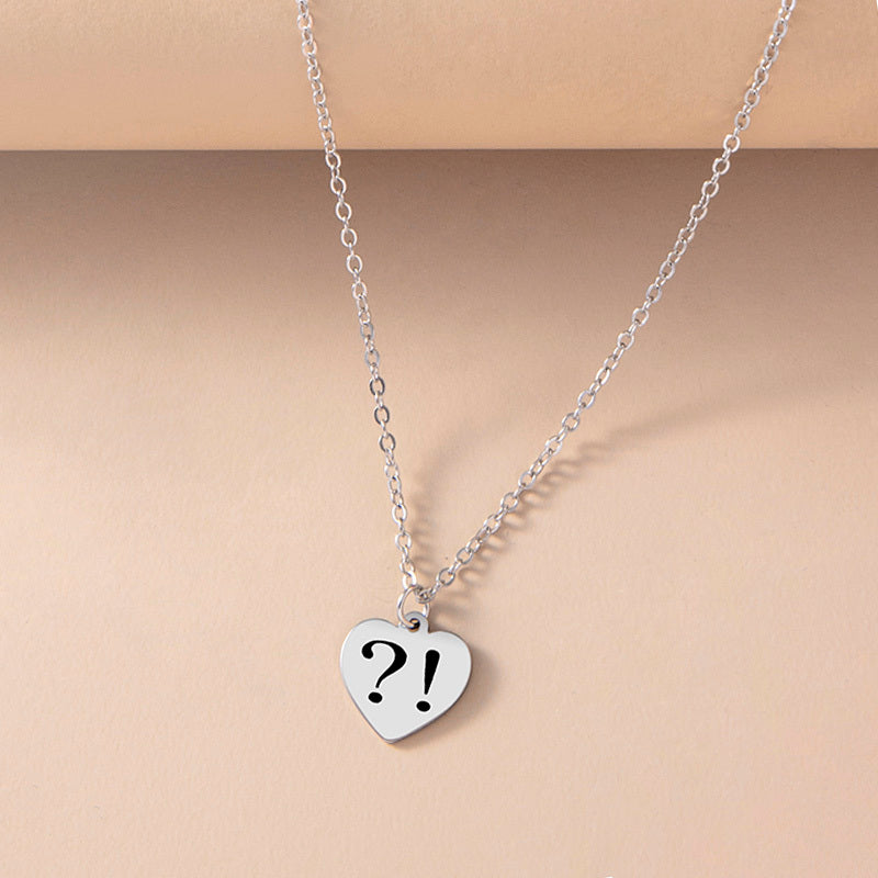 Womens Heart Pendant Necklace Stainless Steel Silver Tone Fashion Jewelry Heart Charm With O Chain Length 42cm